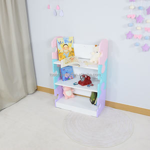Étagère pour enfants en forme de puzzle bleu pastel et violet à 3 niveaux, étagère de rangement pour jouets d'enfants, présentoir - Product Image 4