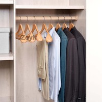 Cintres à un seul niveau en bois massif vintage de qualité supérieure avec logo personnalisé, résistants, non marquant, gain de place, pour vêtements pour adultes