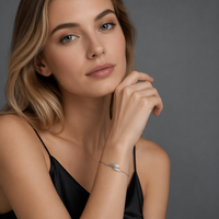 Bracelet pour femme style minimaliste, motif épi de blé incrusté de diamants, chaîne fine en argent 925, style délicat et polyvalent pour le quotidien
