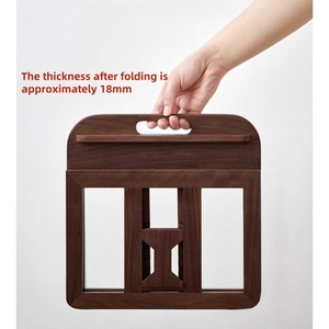 Hộ gia đình có thể điều chỉnh máy tính xách tay đứng bàn Walnut gỗ khắc có thể gập lại khay gỗ văn phòng trang trí & phụ kết-máy tính xách tay Riser - Product Image 3