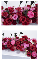 Haute qualité soie Rose fleur coureur en gros fleurs artificielles pour table de noël mariage vacances décoration réaliste