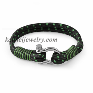 Mejor venta de <span class=keywords><strong>Nylon</strong></span> negro cuerda náutica ancla mujeres hombres pulsera de moda - Product Image 2