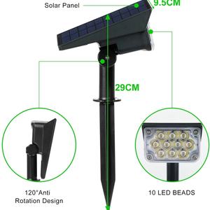 Reflector Solar Ajustable, Lámpara Solar de Jardín IP65, Luz Verde de Energía Solar - Product Image 2