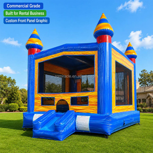 Château gonflable commercial bleu et orange <span class=keywords><strong>pour</strong></span> enfants, idéal <span class=keywords><strong>pour</strong></span> les fêtes et événements de location - Product Image 1