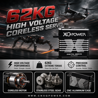 Servomoteur robotique XQ-POWER XQ-S8060D 62 kg à couple élevé, numérique sans noyau, engrenages en acier inoxydable, aluminium CNC, 8,4 V, pour UAV, OEM