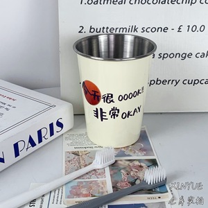 Vaso para cepillos de dientes de acero inoxidable, diseño redondo de dibujos animados, fácil de limpiar, tamaño familiar - Product Image 2