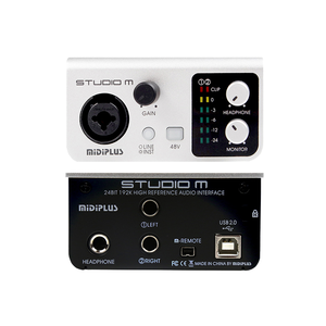Аудиоинтерфейс Midiplus Studio <span class=keywords><strong>M1</strong></span> 2-вход/2-выход USB с шумоподавлением для подкастинга, 24-бит/192 кГц - Product Image 1