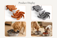 Bol d'alimentation lent ovale personnalisé en plastique de qualité alimentaire pour chiens et chats, insert découpable anti-étouffement, accessoires d'alimentation pour animaux de compagnie avec ventouse puissante
