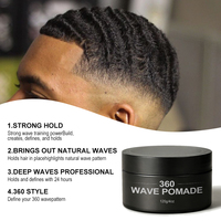 Pommade Coiffante 360 Wave Marque Blanche pour Cheveux 4C, Cire Coiffante Définissante pour Tresses et Boucles, Idéale pour Cheveux Afro Bouclés, Vente en Gros pour Barbiers
