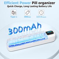 Pilulier avec alarme Bluetooth quotidien une fois par jour Distributeur de pilules 7 jours avec APP Rappel portable pour suppléments et vitamines