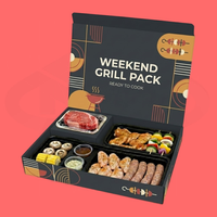 Kit de barbecue instantané jetable biodégradable et imperméable personnalisé, écologique, avec poignée, portable, prêt à l'emploi, charbon de bois en papier