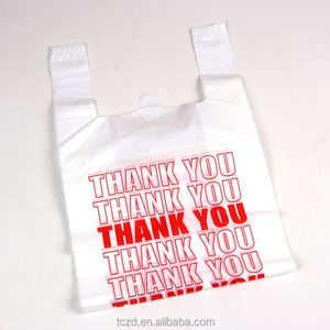 ถุงเสื้อยืดพลาสติกแบบกำหนดขนาดเองสำหรับ OEM, ถุงช้อปปิ้งพิมพ์ลายตามสั่งพร้อมหูหิ้วสำหรับร้านบูติกและซูเปอร์มาร์เก็ต - Product Image 4