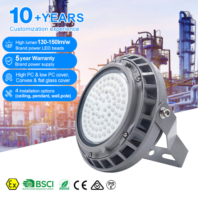 Factory Directly Sale Ip65 Waterproof Power Plant Steel Plant Lighting 50w 100w 150w Led Tri-Proof Light