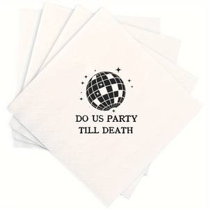 50 serviettes <span class=keywords><strong>de</strong></span> fête jetables avec citation amusante « DO US PARTY TILL DEATH » pour <span class=keywords><strong>la</strong></span> décoration <span class=keywords><strong>de</strong></span> table <span class=keywords><strong>de</strong></span> mariage, <span class=keywords><strong>de</strong></span> fête prénuptiale ou <span class=keywords><strong>de</strong></span> enterrement <span class=keywords><strong>de</strong></span> vie <span class=keywords><strong>de</strong></span> jeune fille - Product Image 5