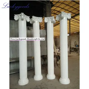 LG20180108-13 Decorative pillars white fiber glass round pillar design and columns for indoor wedding