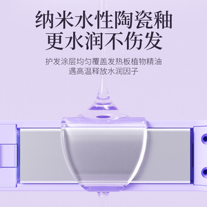 Nano Water Ceramic Hair <b>Straightener</b> With Plant Oil Coating For Moisture And Damage Protection - Product Image 1