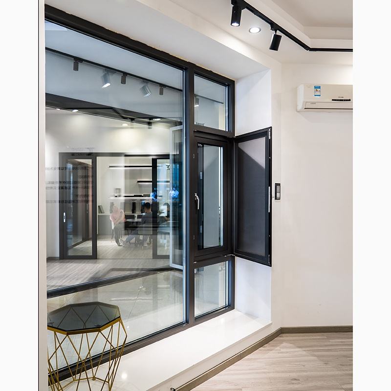 Simple Design Advanced Technology White Thermal Break Aluminum Low E Glass Triple Glazed Casement Window with Mosquito Net
