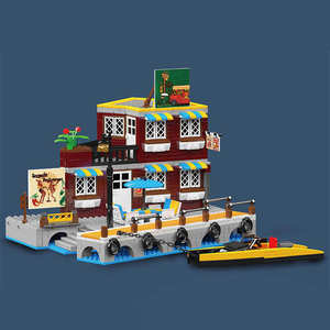 <span class=keywords><strong>Precio</strong></span> al por mayor Seaside Hotel ensamblar ladrillos regalos para niños Street View Set NO.Christmas Cottage para niños juegos <span class=keywords><strong>de</strong></span> bloques <span class=keywords><strong>de</strong></span> construcción - Product Image 3