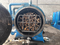 Four horizontal de carbonisation de charbon de bois de type batch, réacteur de biochar pour la collecte de goudron, d'huile et de vinaigre