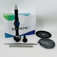 Chicha arabe MOZE Hookah Planet Sphere Tech Style en métal miroir, grande fumée, ensemble complet