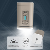 Pompe à air de poche portable avec lanterne de camping, mini pompe à air rechargeable par USB avec batterie