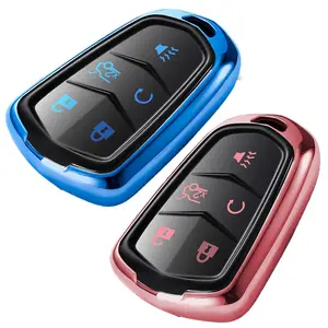 Hot selling Keyless Premium Soft TPU 360 Degree Full Protection Key Fob Casel Compatible with 2015-2020 Cadillac Escalade CTS