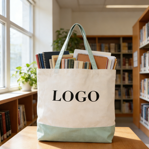 Sac fourre-tout en toile cirée grande taille avec logo personnalisé, réutilisable, en coton, avec fond renforcé, vente en gros usine - Product Image 5