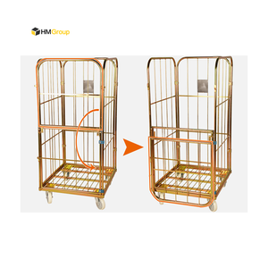 Tùy chỉnh giá rẻ thương mại ráp 4 bên bánh giặt CuộN Xe đẩy giỏ hàng với bánh xe - Product Image 1