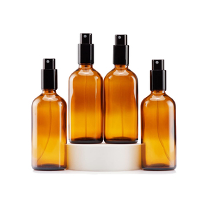 Bouteille en verre vide transparente ambrée de 10 ml, 30 ml, 50 ml pour huiles essentielles et liquides oraux, avec bouchon à vis en aluminium, mini rechargeable, sérigraphie - Product Image 1
