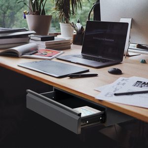 JH-Mech-Organizador <span class=keywords><strong>de</strong></span> cajones para debajo del escritorio, placa deflectora superior personalizable, suave y silencioso <span class=keywords><strong>con</strong></span> cajón estacionario <span class=keywords><strong>de</strong></span> <span class=keywords><strong>mesa</strong></span> alta - Product Image 3