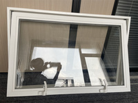 Fenêtres à trémie en vinyle pour sous-sol Fenêtre d'auvent en pvc en verre isolé à double volet avec écran