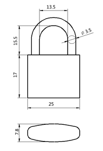 Candado de latón fino de 25mm con llave, candado pequeño para equipaje barato - Product Image 6