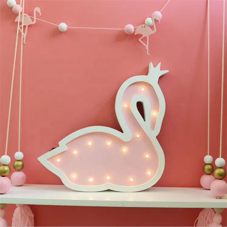 Best Selling Nordic Style Wooden Cute Swan Animal Wall and Table Lamps Kids Bedroom Night Light