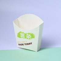 Boîte à frites personnalisée, boîtes en papier jetables de qualité alimentaire pour frites, à emporter, livraison à domicile, bleu