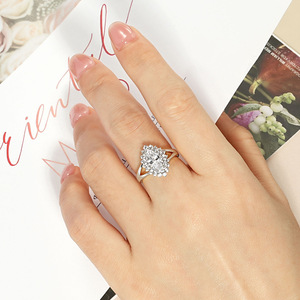 <span class=keywords><strong>Anello</strong></span> con Zircone Taglio Marquise, Gioiello Luminoso Super Brillante, Imitazione Diamante, Vendita all'Ingrosso - Product Image 4