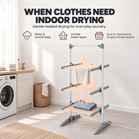 EVIA EV-248, porte-vêtements compact pliable à trois niveaux en métal, fabriqué par EVIA