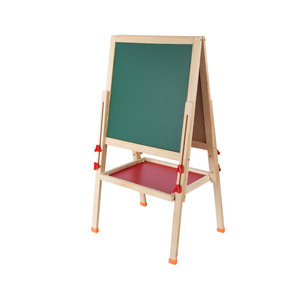 Chevalet en bois Chiyuan pour enfants de 3 à 6 ans, en pin, avec plateau rouge et tableau vert - Product Image 1