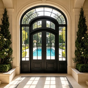 Porte de villa en fer forgé durable avec système d'ouverture à pousser et à tirer pour projets de luxe - Product Image 3