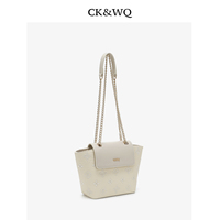 Sacs fourre-tout pour femmes, sacs seau petits à monogramme gaufré, sacs à bandoulière pour femmes avec chaîne, sacs à rabat portés croisés