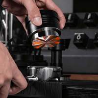 Distributeur de café à hauteur adaptative IKAPE 51 mm 53 mm 58 mm avec capuchon en noyer et base en acier inoxydable