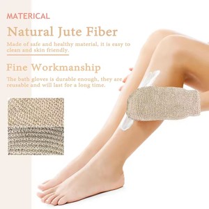 Guante de Sisal 100% con logotipo personalizado, guante de baño Exfoliante para ducha corporal de cáñamo marrón duradero para uso en el baño - Product Image 5