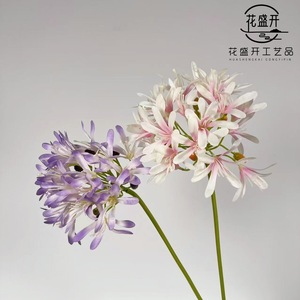 Agapanthus Artificial <b>Flower</b> <b>Single</b> Branch Silk High Simulation Wedding Home Decor - Product Image 3
