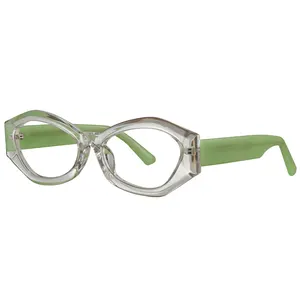 Lüks asetat geometrik gözlük kalın çerçeveleri, gözlük reçete gözlük gözlük, el yapımı tasarımcı gözlük çerçeveleri