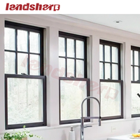 Landsharp Fenêtre simple à guillotine double en aluminium à châssis coulissant Fenêtres à triple vitrage