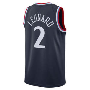 Üniseks Yetişkinler LA # 2 Kawhi Leonard Basketbol Forması-Ön Logo City Edition Dikişli Setler Anti-Bakteriyel Kolsuz Büyük Beden - Product Image 6