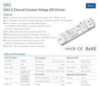 Gradateur LED à tension constante Skydance DA2 12-48V 2 canaux, courant de sortie 10A, certifié Dali2, DT6 DT8 pour une seule couleur et CCT