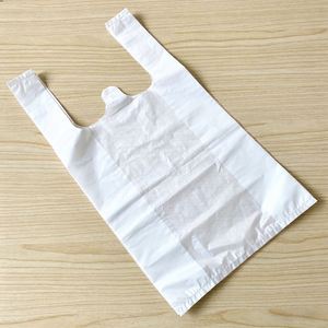 ถุงเสื้อยืด HDPE/LDPE แบบใช้แล้วทิ้ง พร้อมหูหิ้วแบบเสื้อกั๊ก สำหรับใส่ของชำ ผลไม้ และผัก - Product Image 1
