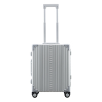 Valise de transport en alliage d'aluminium argenté 2024 avec ceinture rigide, doublure personnalisée, étanche et antichoc, roues disponibles, OEM/ODM disponible