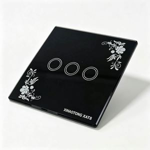 Panel Táctil de Termostato de Vidrio Cuadrado Blanco OEM con Icono Force Link y Patrón de Ondas, Impresión Serigráfica Adhesiva para PC/PET - Product Image 2