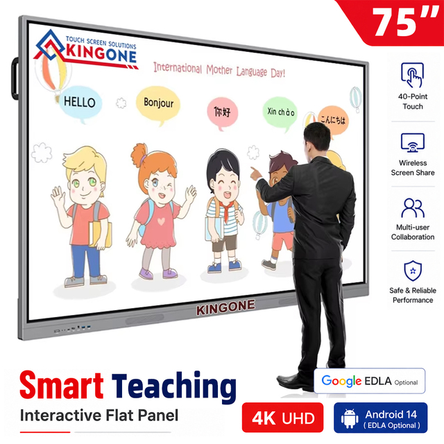 OEM 55 65 75 85 86 Inch 4K Interactive Flat Panel Multi Touch Screen Smart Digital Whiteboard for School and Classroom Teaching